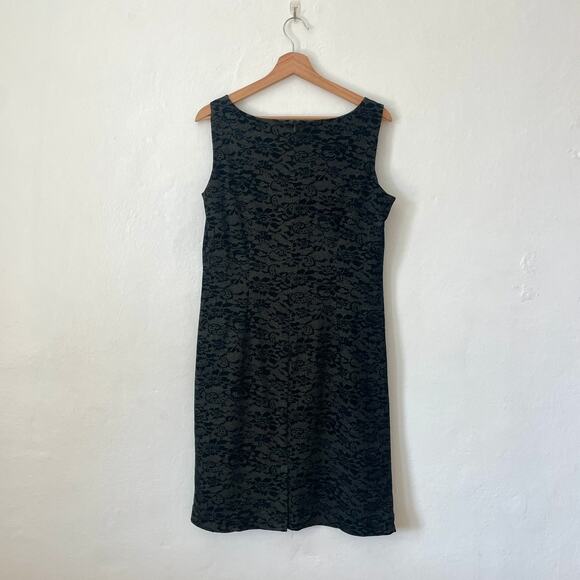 Vintage – Jennifer Eden Black Burnout Velvet Lace Midi Dress - Picture 2 of 9